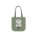 Tote Bag — 'We Walk at Dawn' Hiking Canvas Tote, Nature Patch Design