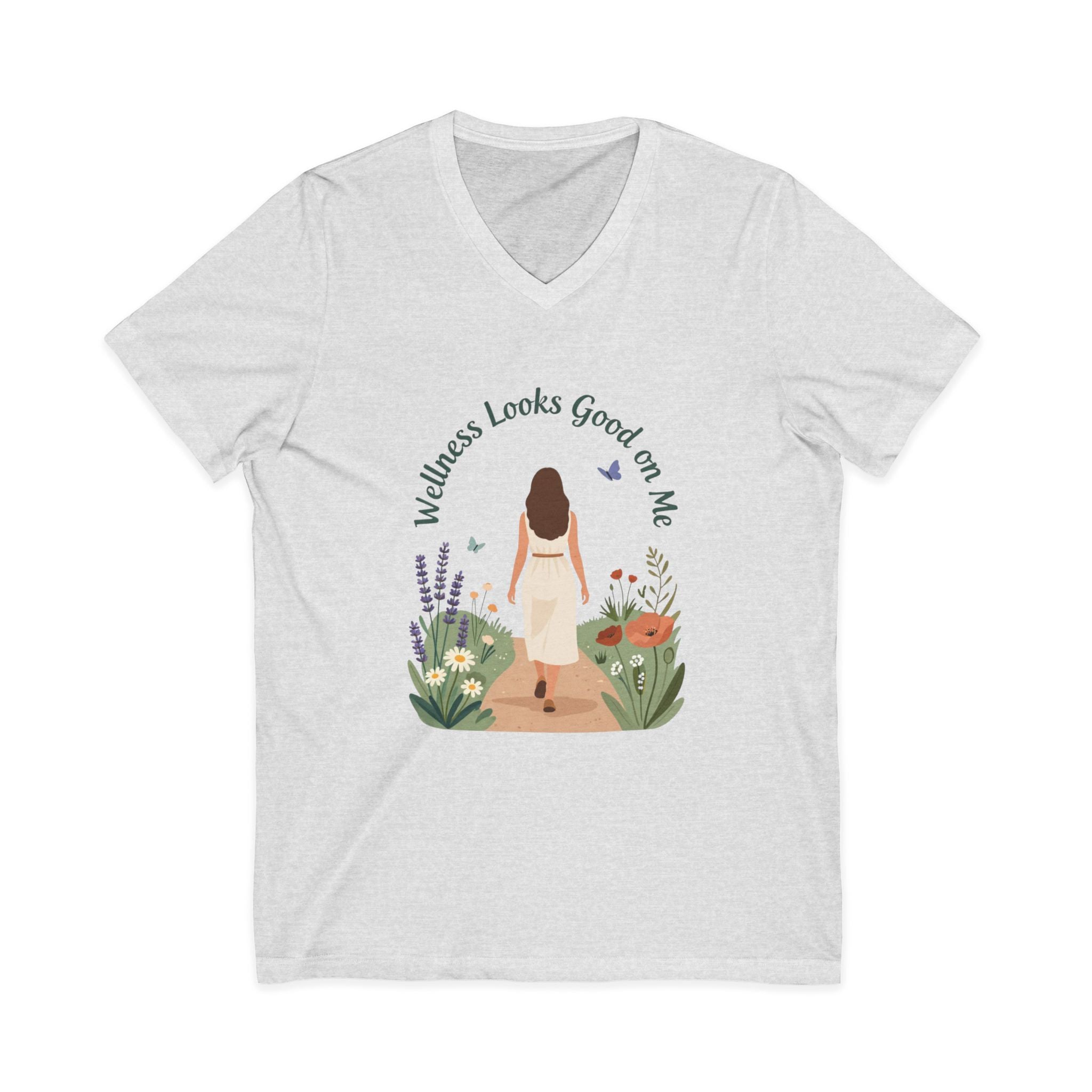 Wellness Looks Good on Me V-Neck Tee