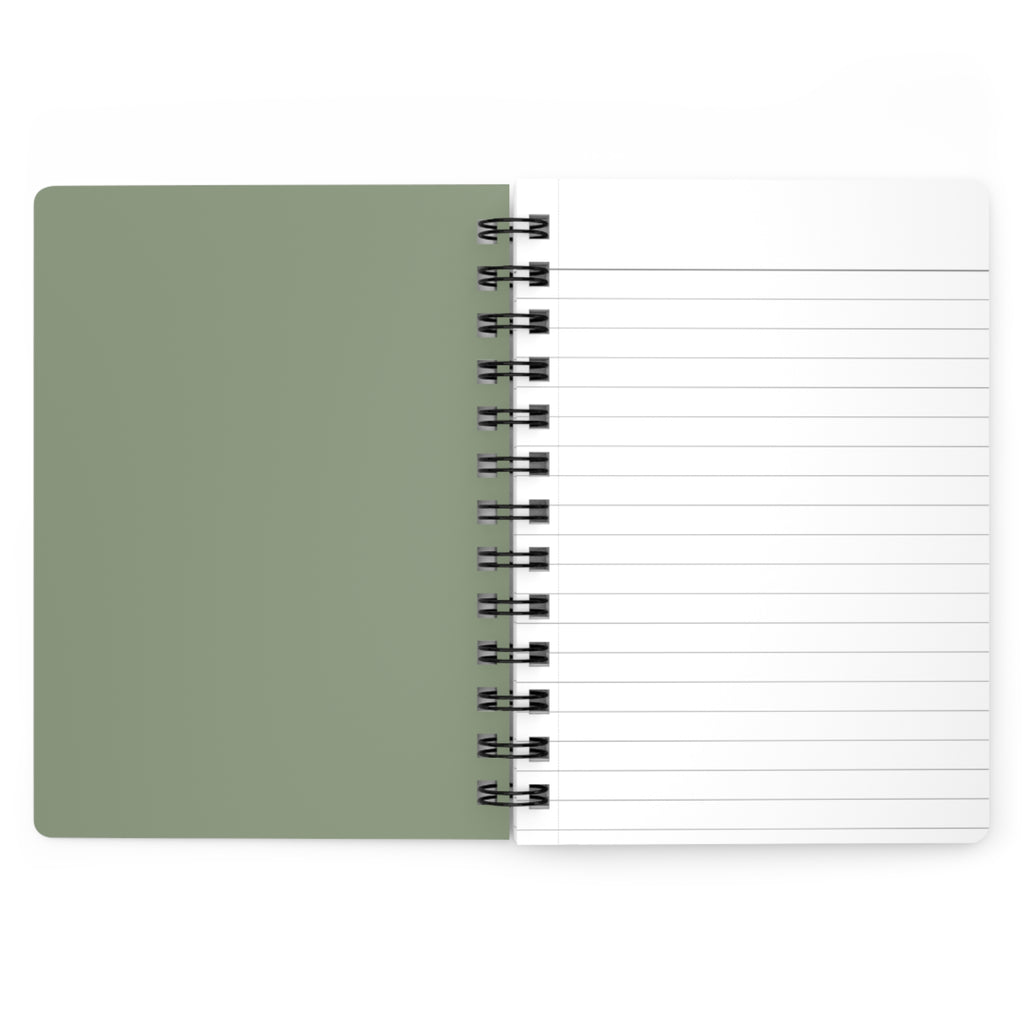 We Walk at Dawn hiking silhouette Spiral Bound Journal | nature, dog paw emblem