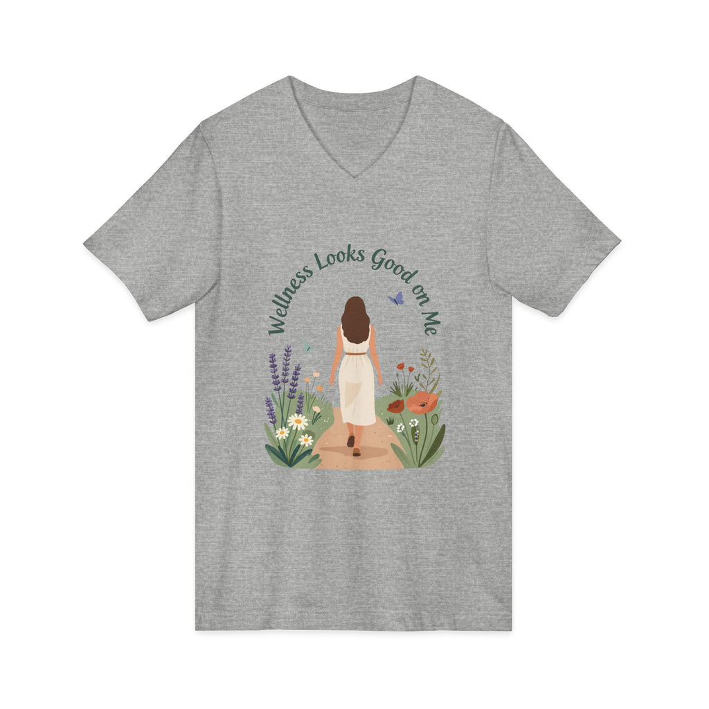 Wellness Looks Good on Me V-Neck Tee