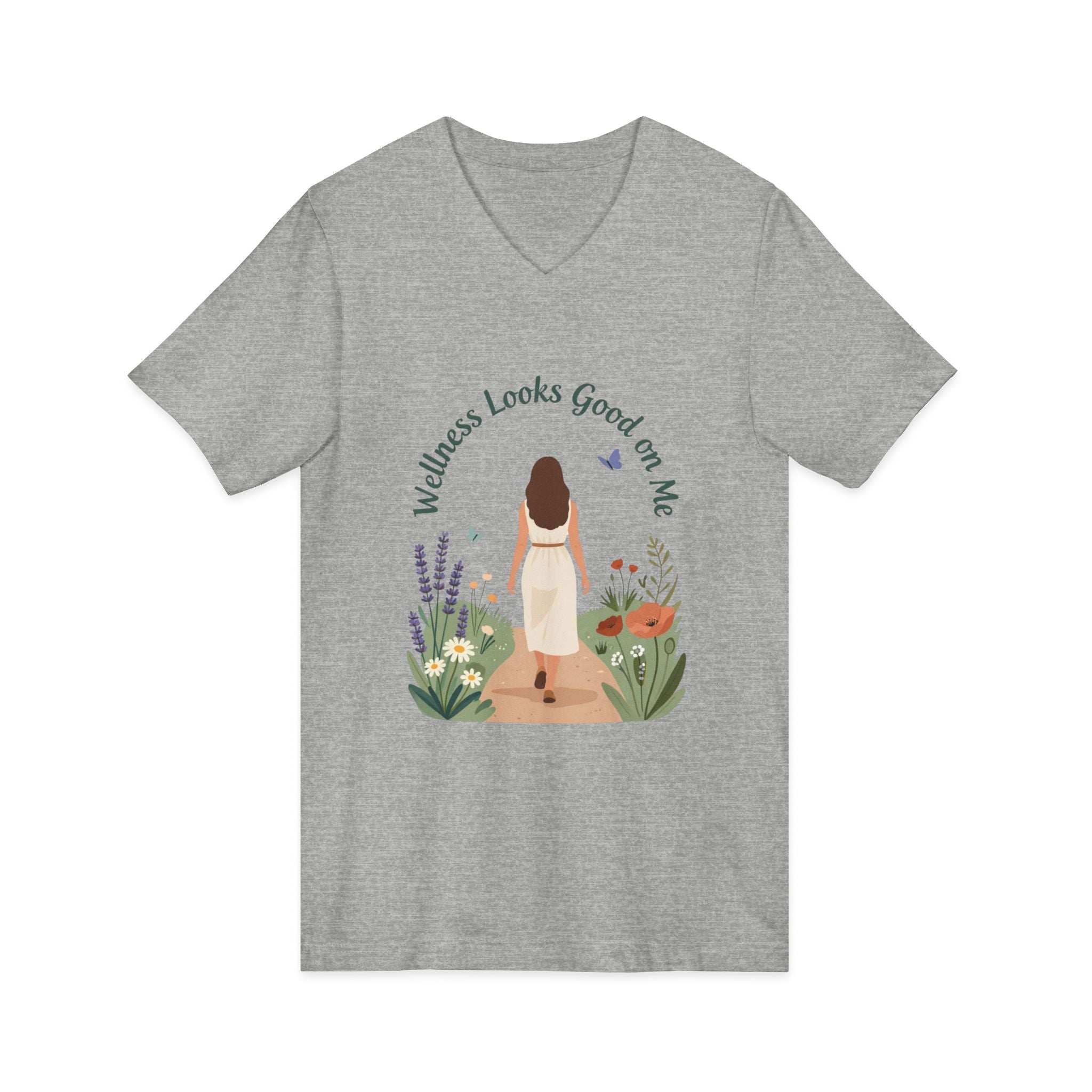 Wellness Looks Good on Me V-Neck Tee