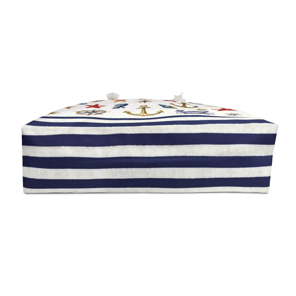 Nautical Weekender Bag – Sea Anchor, Starfish & Shell Travel Tote