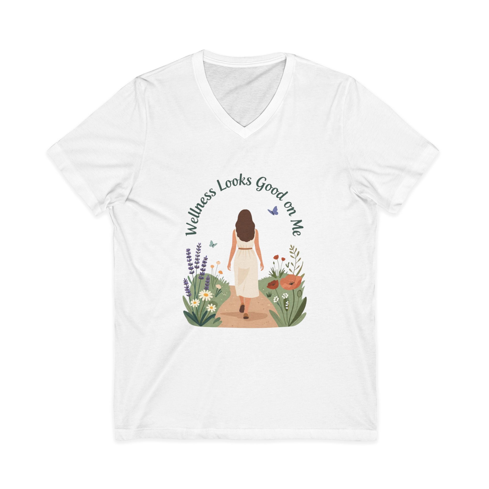Wellness Looks Good on Me V-Neck Tee