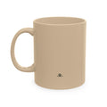 Earth Tones Ceramic Mug with Botanical Emblem — Cozy Rustic Coffee Cup