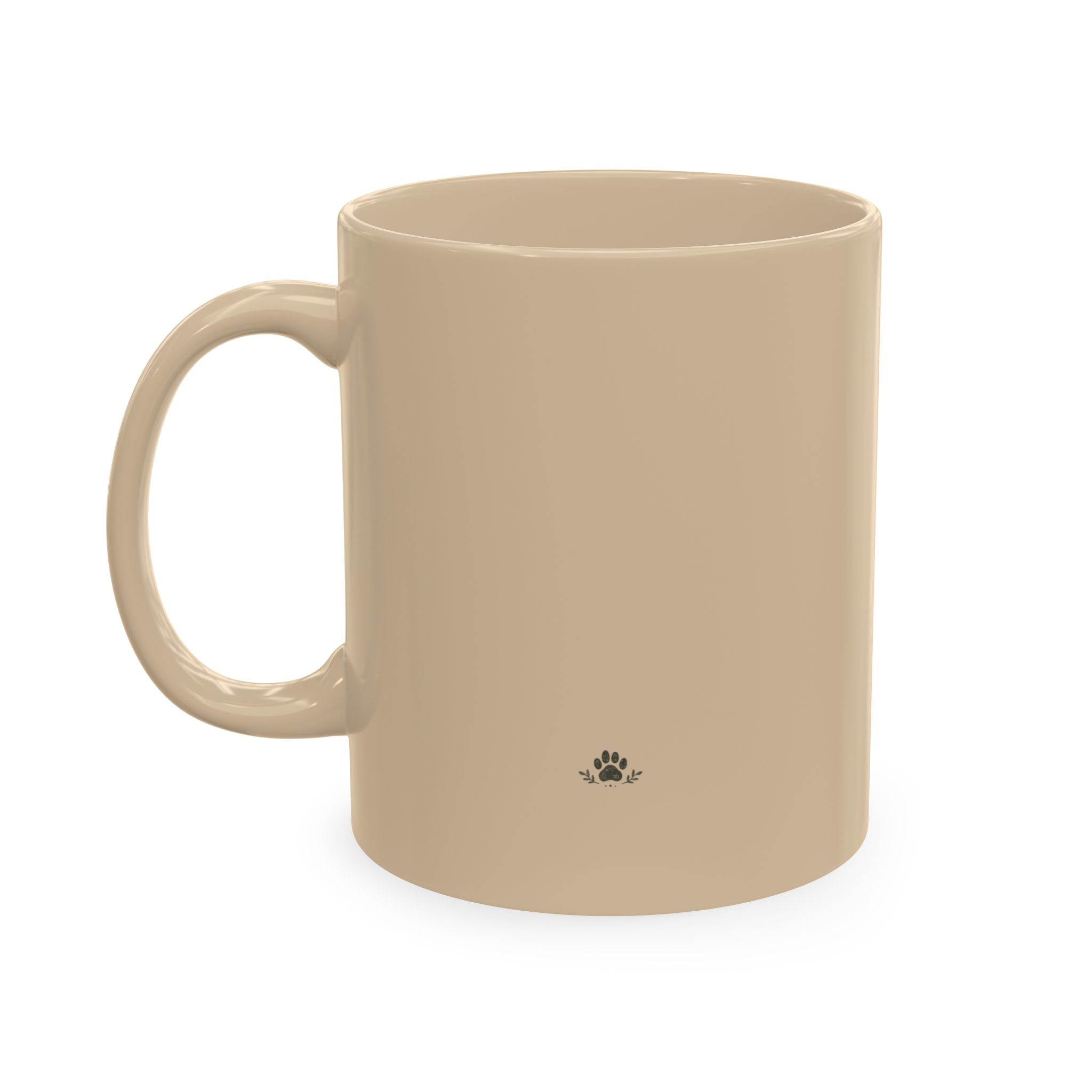 Earth Tones Ceramic Mug with Botanical Emblem — Cozy Rustic Coffee Cup