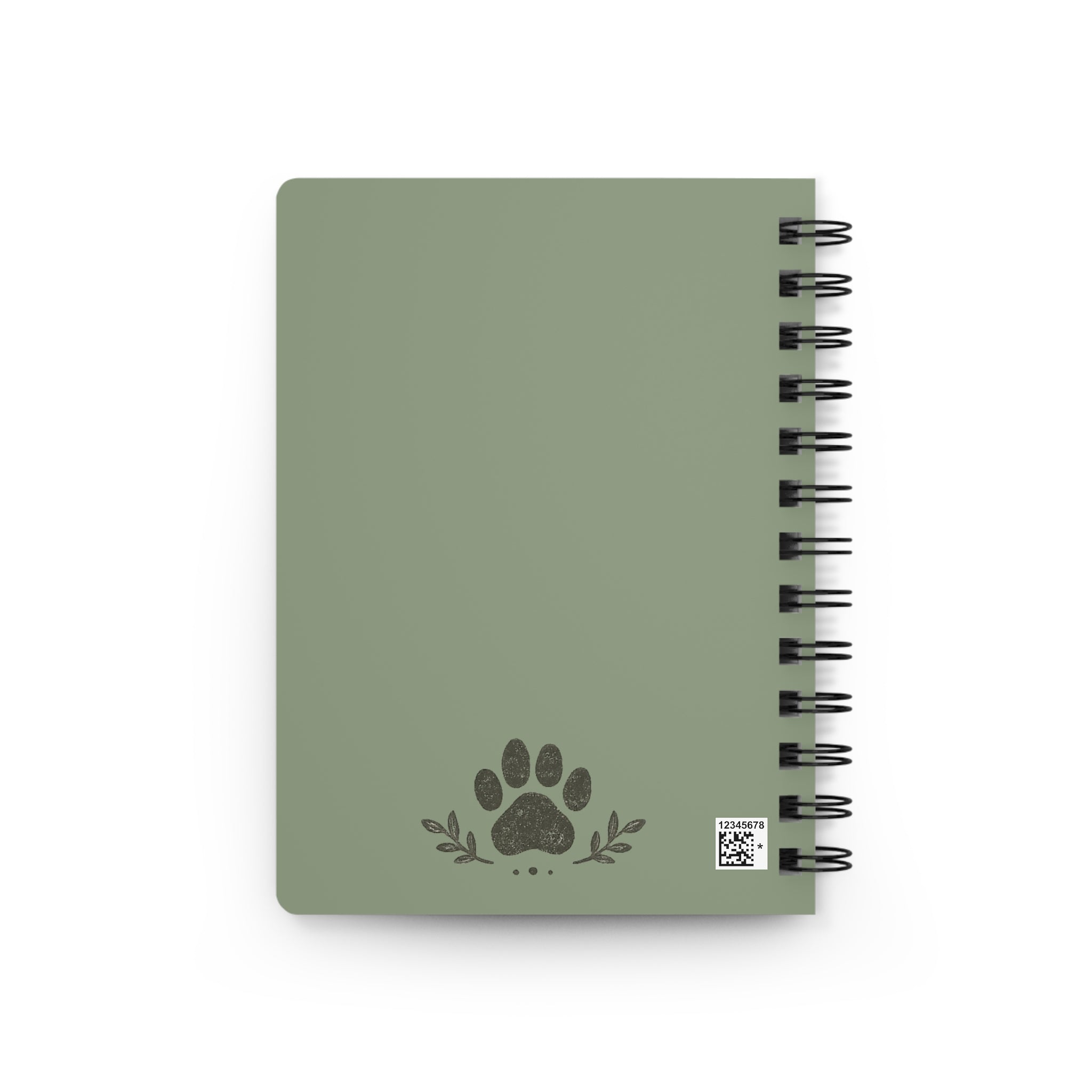 We Walk at Dawn hiking silhouette Spiral Bound Journal | nature, dog paw emblem