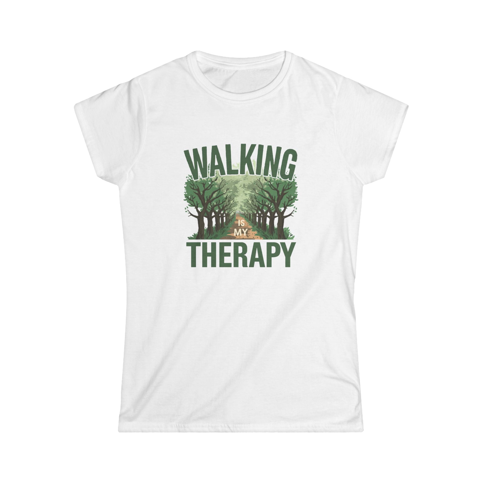 Walking Is My Therapy Women's Tee — Nature Walk Graphic Shirt