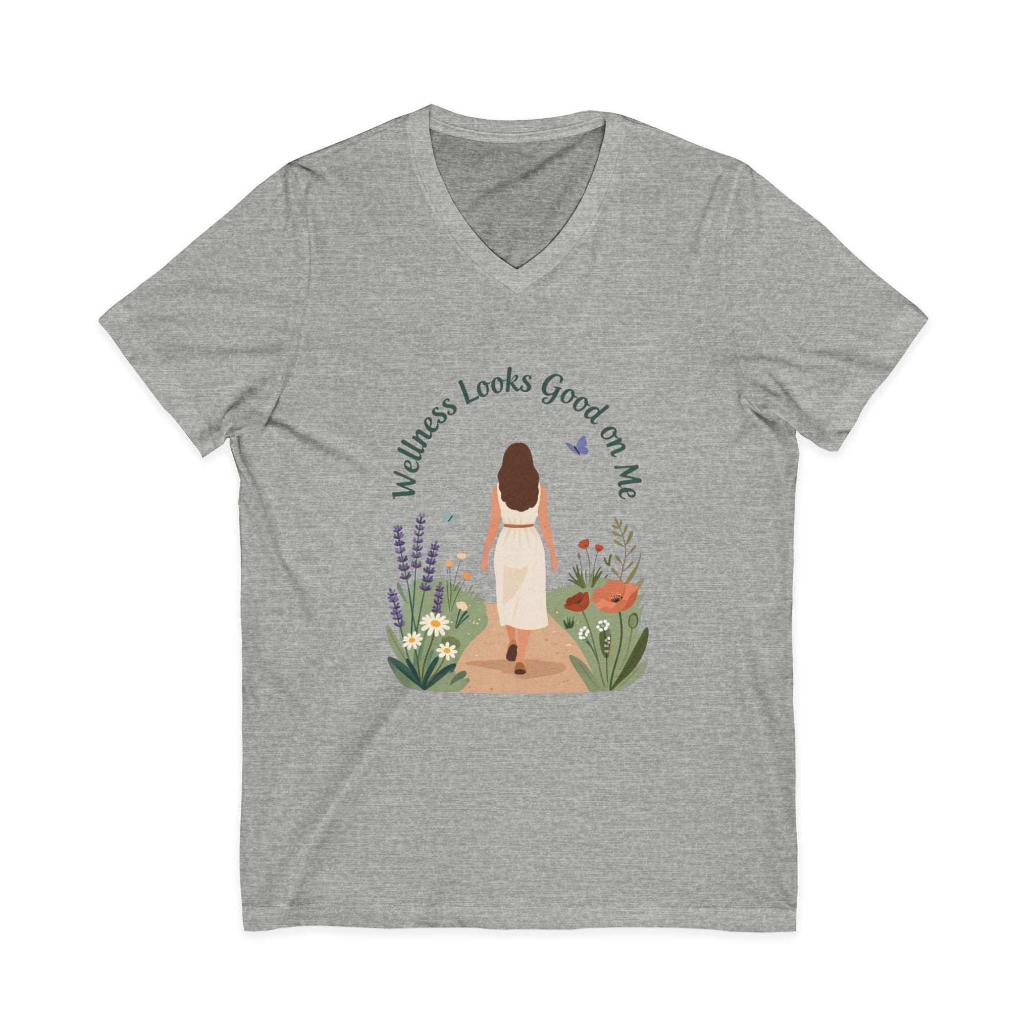 Wellness Looks Good on Me V-Neck Tee